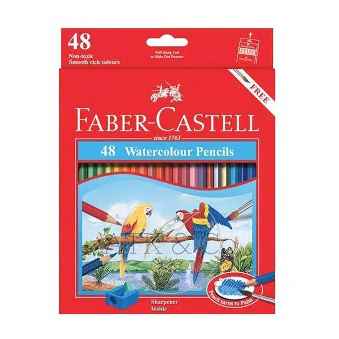 Pensil Warna Faber-Castell 48 Color Watercolour Watercolor Water Colour Pencil