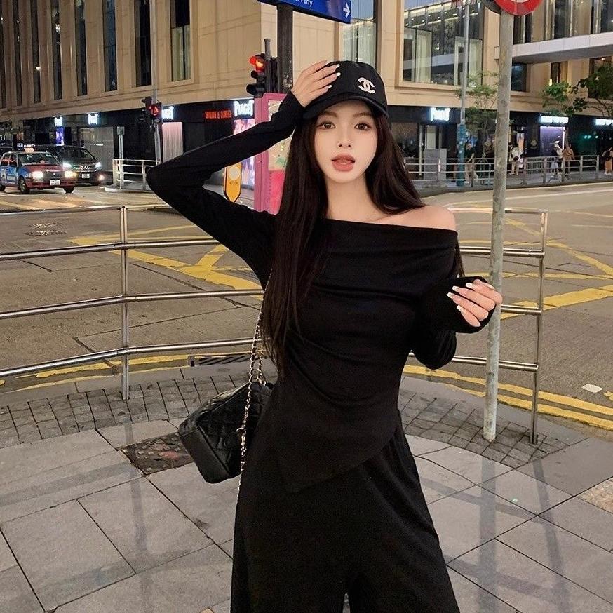 Limited Setelan Wanita Off Shoulder Elegance Set Classy Look With - Kemeja Wanita Kekinian Korean St