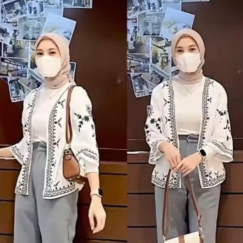 Cuci Gudang  Cardi Tribal | Cardigan Wanita | Outer Kekinian Motif Etnik Outer Pantai Wanita Hijab