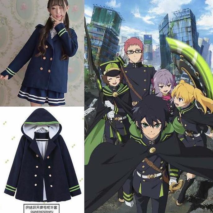 Shinoa Hiragi Jacket Owari No Seraph Jaket Cosplay Cosplayer Jaket Wanita Anime Keren Casual Outer B