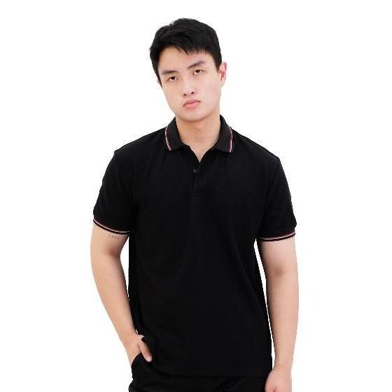POSHBOY Polo Shirt Pria Hitam Boston - Kaos Kerah Pria Lengan Pendek