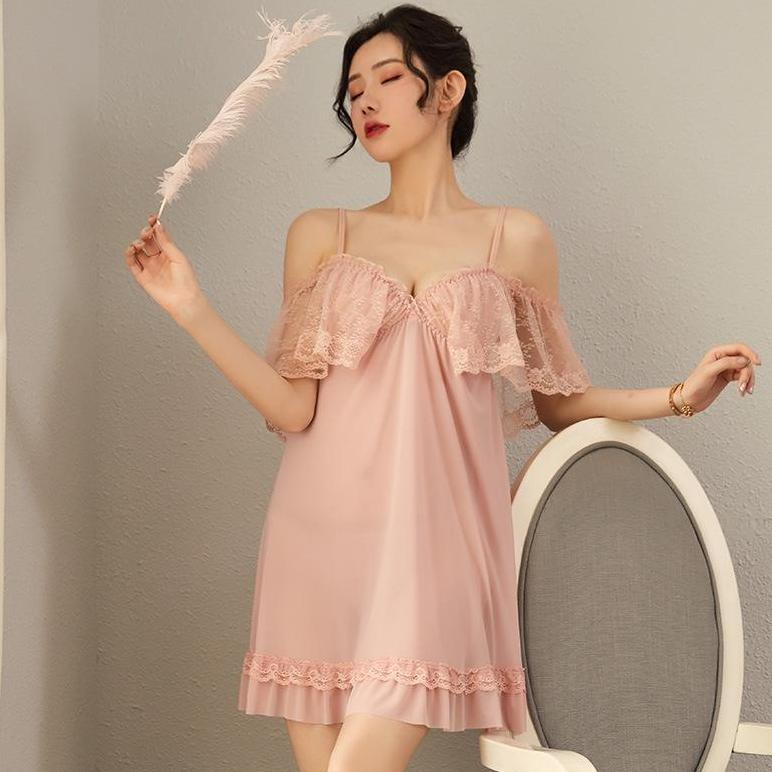 Murah  Lingerie Sexy Seksi Sabrina Style All Size Transparant Jumbo Baju Tidur Wanita Seksi Lr10 Sl-