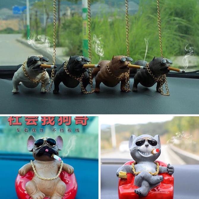 MINIATUR PITBULL PAJANGAN DASHBOARD MOBIL DOGGY SMOKING PITBULL PAJANGAN PITBULL PAJANGAN ANJING PIT