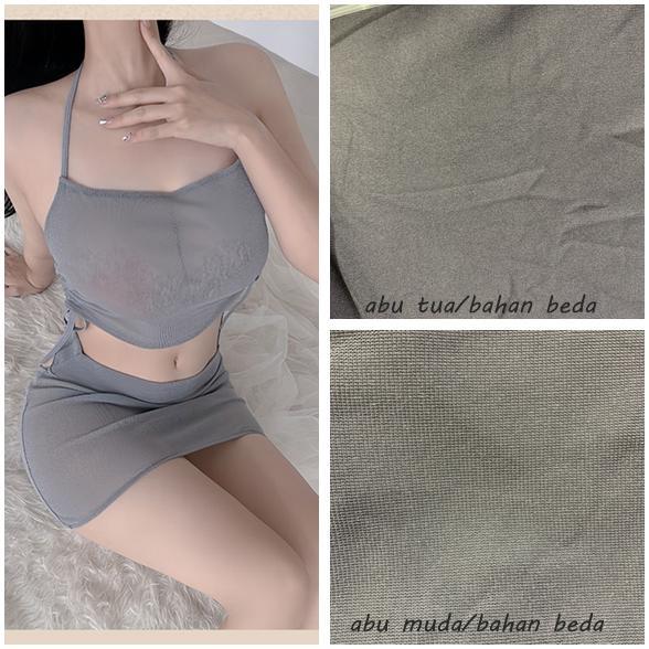 Murah  Baju Tidur Wanita Lingerie Hot Sexy Binal Leher Halter Lingerie Set A220