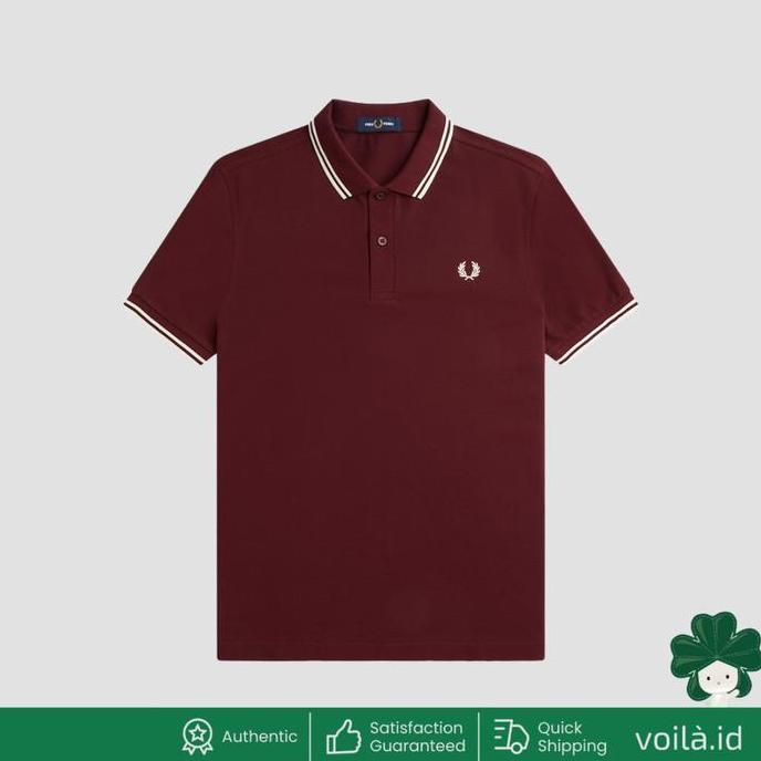 Voilaid Twin Tipped Polo Shirt Oxblood/Ecru/Ecru