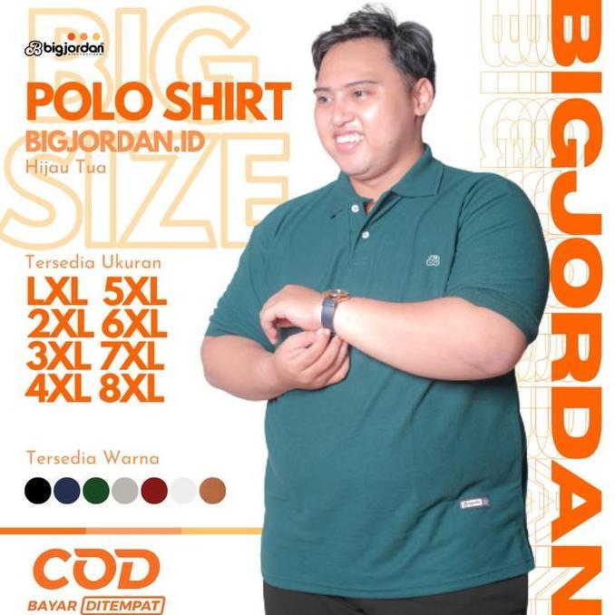 kaos polo pria jumbo bsize xxxl 4xl 6xl kaos kerah jumbo-Biru,6xl