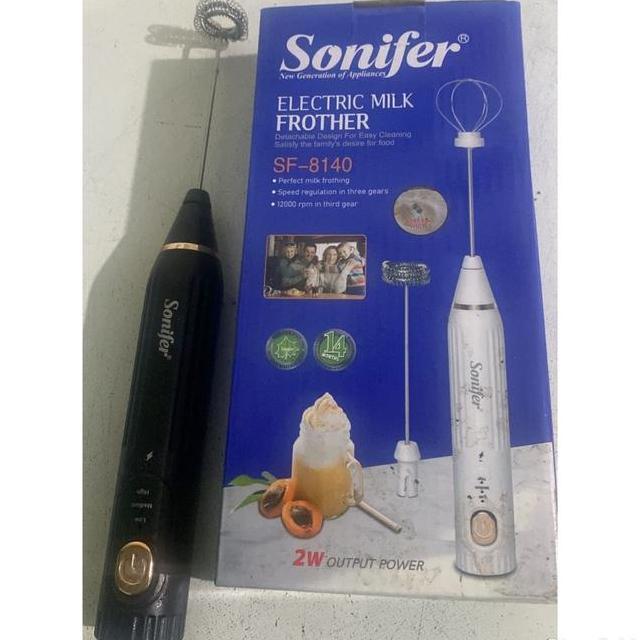 Sonifer Milk Frother Spiral Spring Mixer Portable 2 Mata Pengaduk Susu Kopi Foamer Rechargeable Sf81