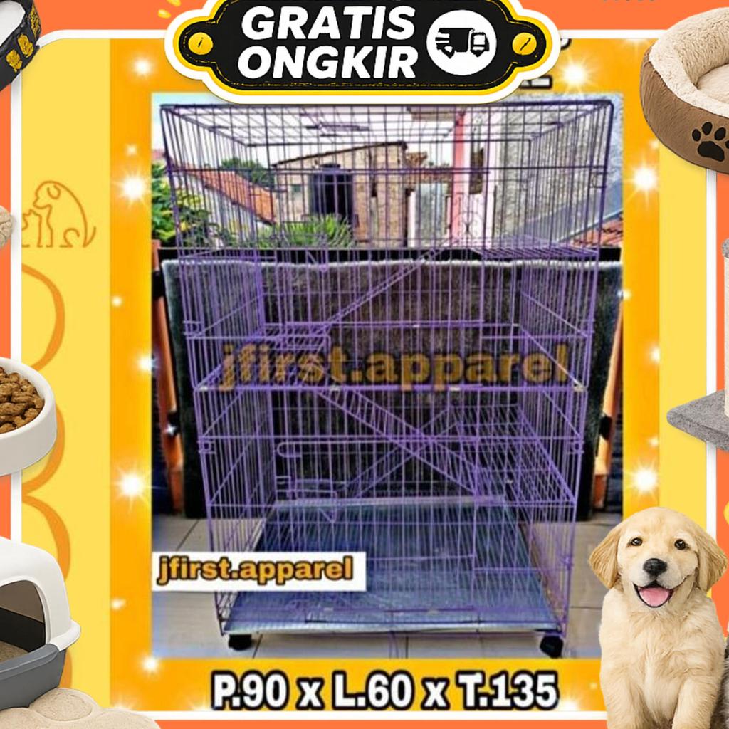Kandang Kucing Tingkat 3 Size Xxl Super Jumbo