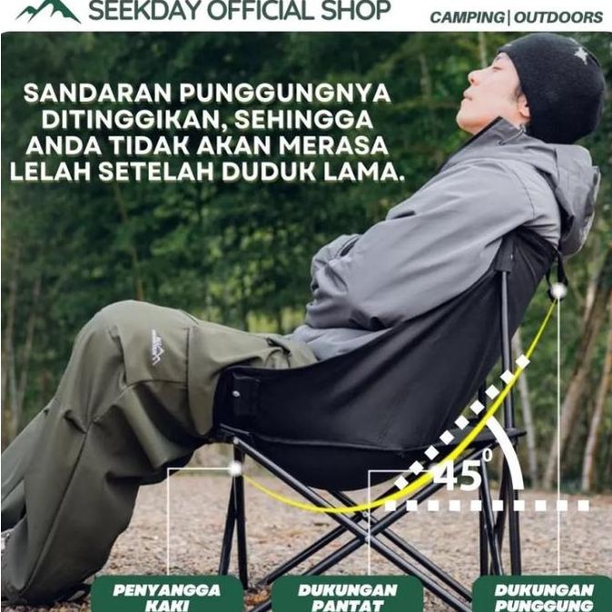 Seekday Kursi Dan Meja Lipat Outdoor Set Camping Meja Lipat Portable 2 Kursi 1 Meja