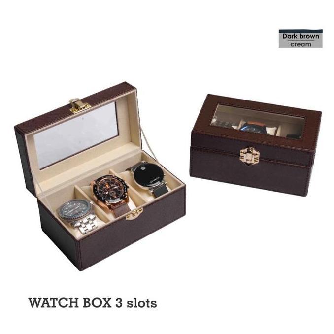 Tempat jam tangan isi 3 jam / koleksi jam tangan / kotak jam tangan HM