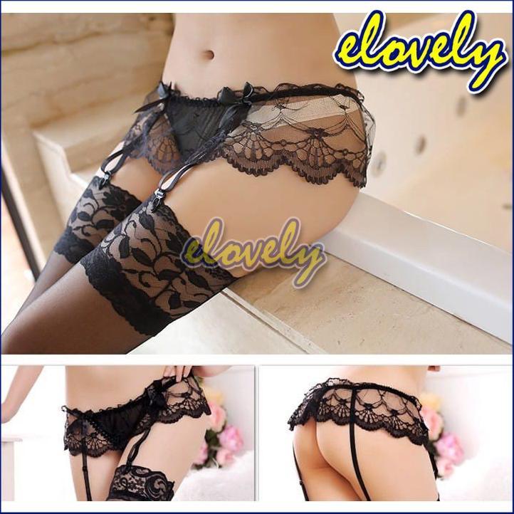Harga Miring Elovely Lingerie Sexy Hot Gstring Stocking Sexy Cosplay Lingerie Renda Multi Warna  L01