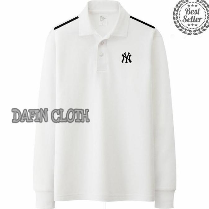Kaos Kerah Pria Polo shirt Lengan Panjang Nike Yankees Strip