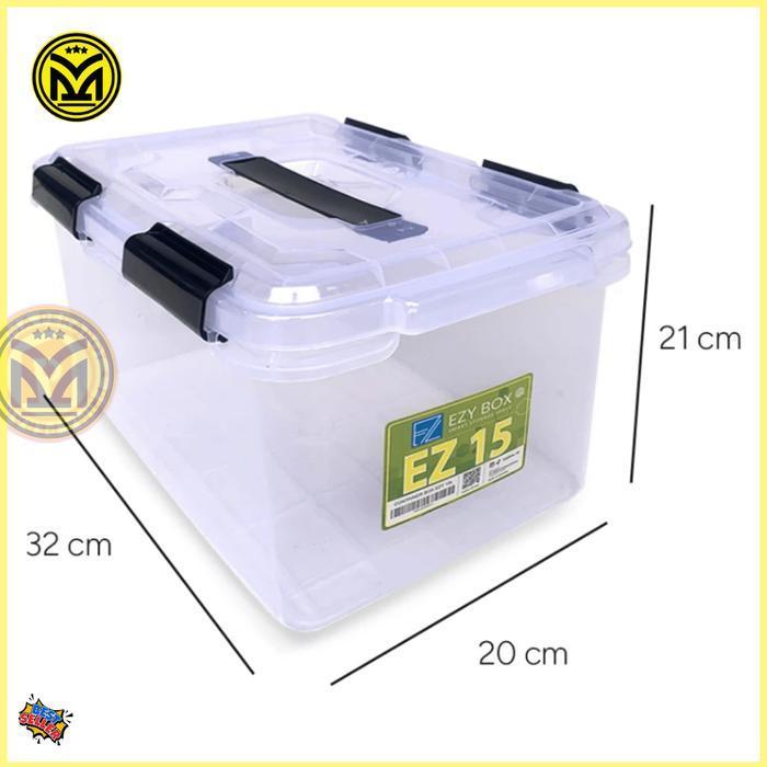 (Termurah) Container Box Ezy Clear Kontainer Box Ezy Bening 15 Liter Box Penyimpanan Bestseller