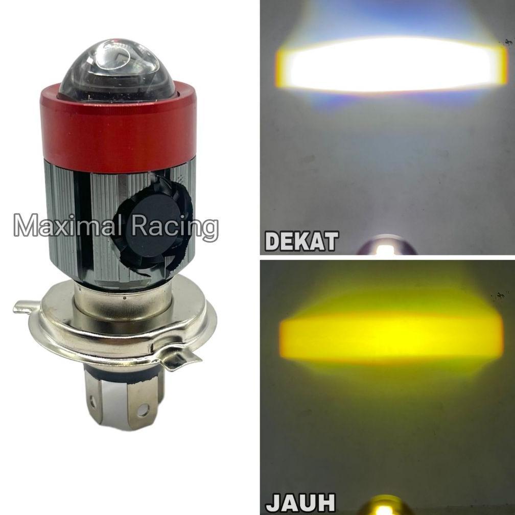 terbaru lampu utama motor led h4 laser ac dc 30watt/lampu depan motor h4 3 kaki laser led super tera