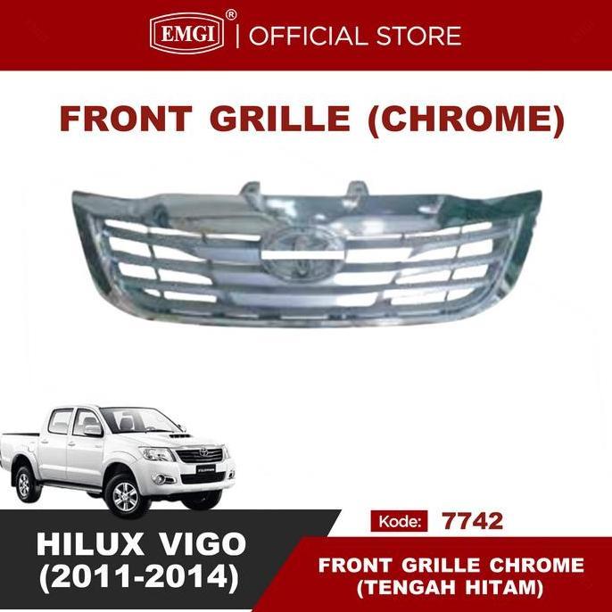 EMGI - FRONT GRILLE-HILUX VIGO 2011 2012 2013 2014 2015-CHROME HEMAT