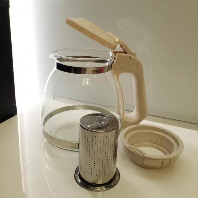 Teapot kaca / Teko kaca teh dan kopi dengan saringan 1500ml TS