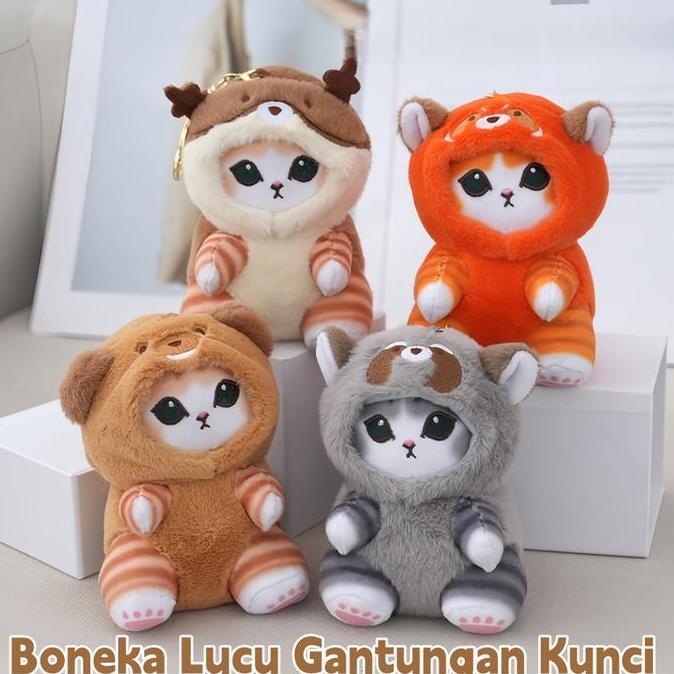 Genuine Cat Shark Cat Disguise Raccoon Squirrel Panda Plush Doll Pendant Ornaments/ Boneka Lucu Gant