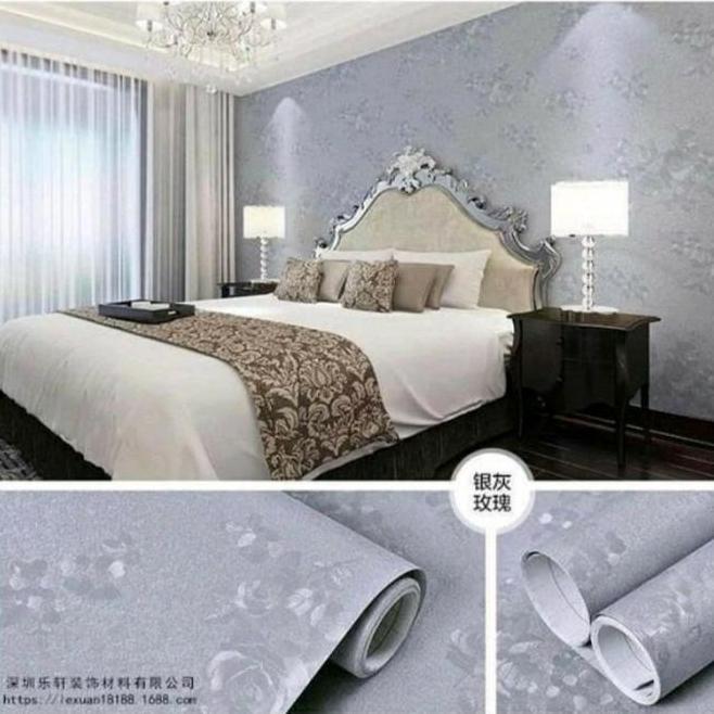 Wallpaper Sticker Dinding 3D Garis Gold Bunga Rose Salur | Stiker