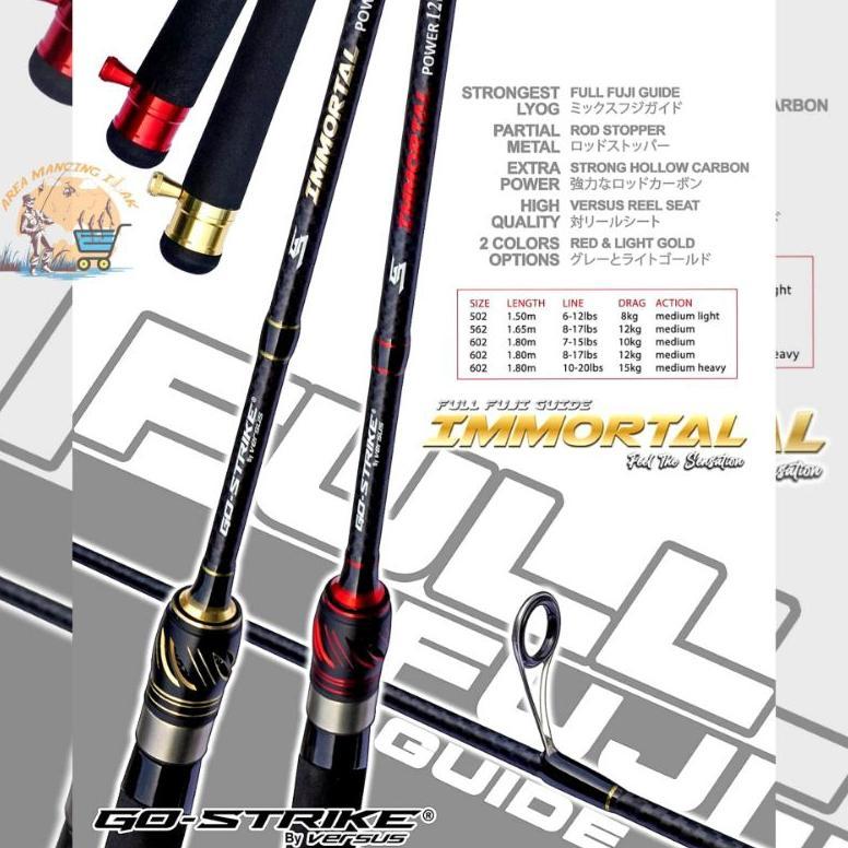 Joran GOSTRIKE BY VERSUS IMMORTAL 150CM/165CM/180CM Hollow  - Full Fuji
