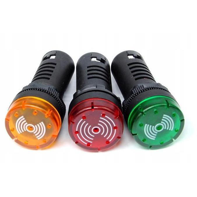 FLASH BUZZER 12V DC/AC AD16-22SM  LED LIGHT PILOT LAMP ALARM SIGNAL