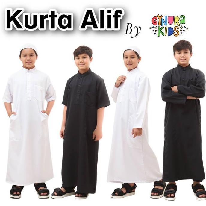 NEW JUBAH GAMIS ANAK LAKI-LAKI USIA 3 - 15 TAHUN | GAMIS PUTIH HITAM ANAK LAKI-LAKI TANGGUNG | BAJU 