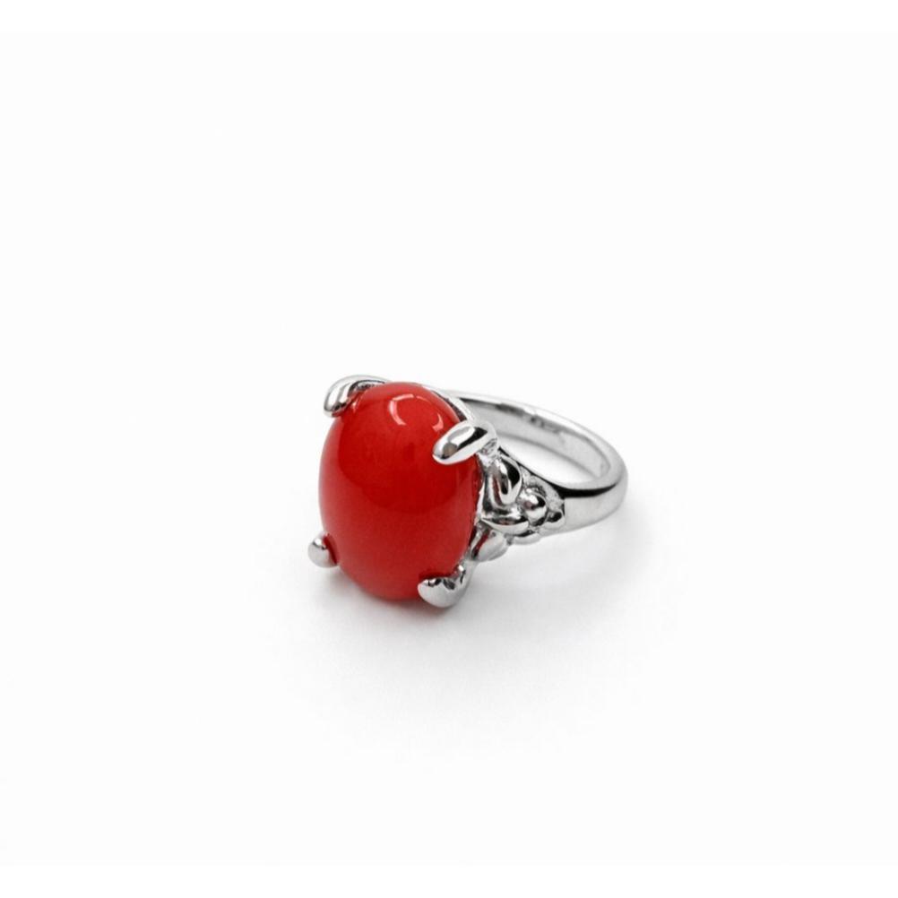 MURAH Ruby Jewelry Cincin Batu Warna Oval Elegan Wanita Batu Merah Hijau Hitam Pink Premium Look CW 