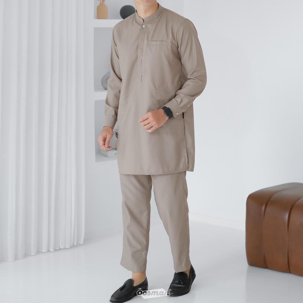 Premium Oosman - Kurta Koko Setelan Pria Dewasa Pakistan Premium Lengan Panjang