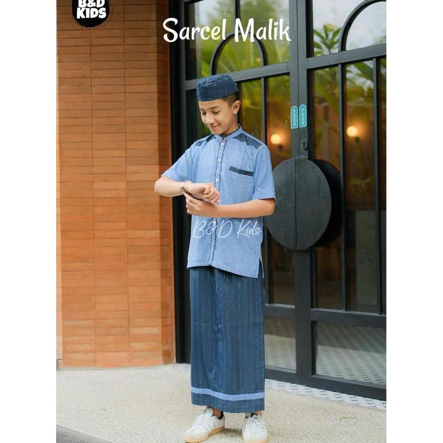 NEW B&D KIDS SARCEL MALIK SETELAN KOKO SARKOCI MALIK KATUN MADINAH LENGAN PENDEK ATASAN BAJU CELANA 