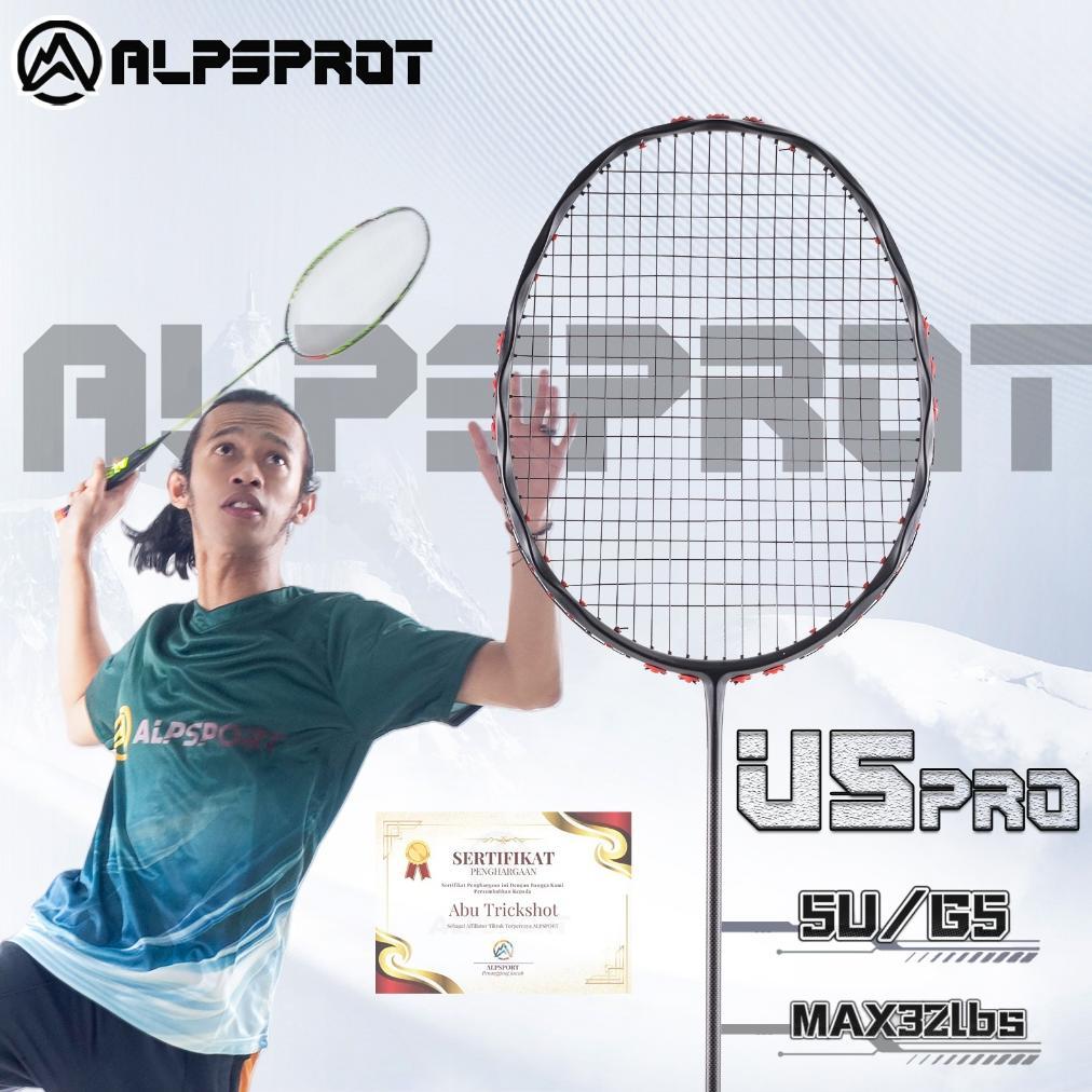 BEST DEALS ALPSPORT BBQ2.0 Cincin Penyerap Guncangan Nilon + Bingkai Pelangi 8U G5 30Lbs Raket Bulut