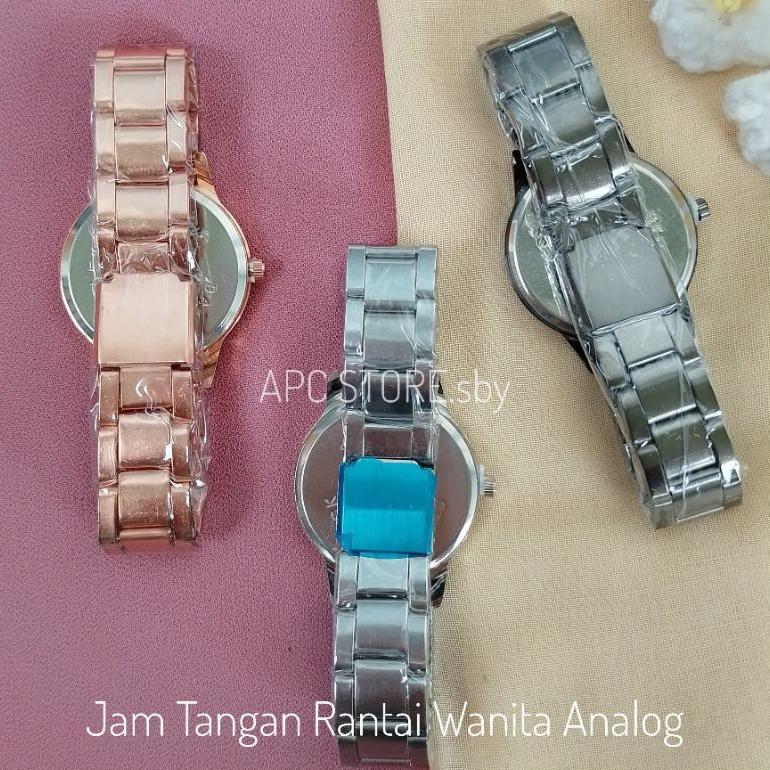TERMURAH Jam Tangan Quartz Rantai Bulat Wanita Analog Strap Ala Stainlees JT03 Fashion Ala Korea KEK