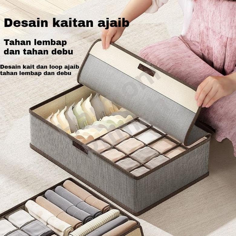 FAVORIT Tempat Penyimpanan Pakaian Dalam Rak Pakaian Dalam Organizer Storage Box Sekat Pengatur Lema