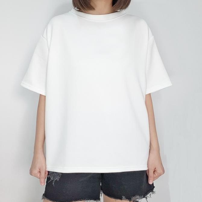 Blouse wanita oversize atasan jumbo scuba polos anti lecek big size