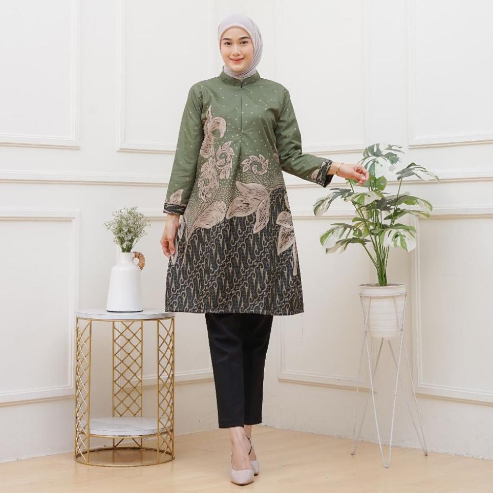 BEST DEALS TUNIK BATIK BUSUI TERMURAH SERAGAM GURU KANTOR PENGAJIAN KONDANGAN BLOUS ATASAN WANITA LE