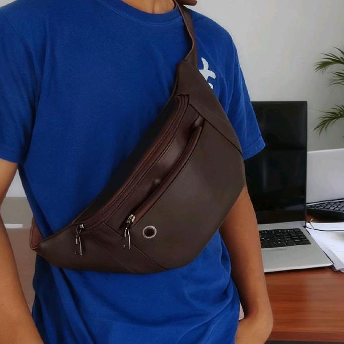 Tas Waitsbag Coklat Pria Bahan Kulit Sapi Asli Garut Berkualitas Tas Pria Kulit Sapi Asli Garut
