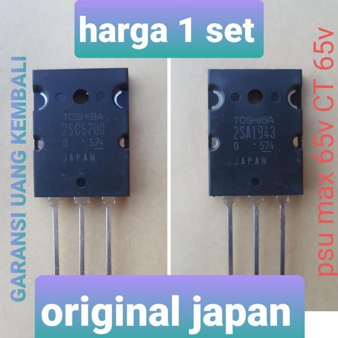 C5200 A1943 C 5200 A 1943 1 SET TOSHIBA 2SC5200 ORI KW1 BAGUS ORIGINAL TL999