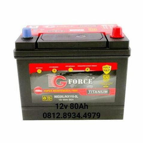 Grosir Aki G Force Titanium Nx110-5L 80D26L 12V 80Ah