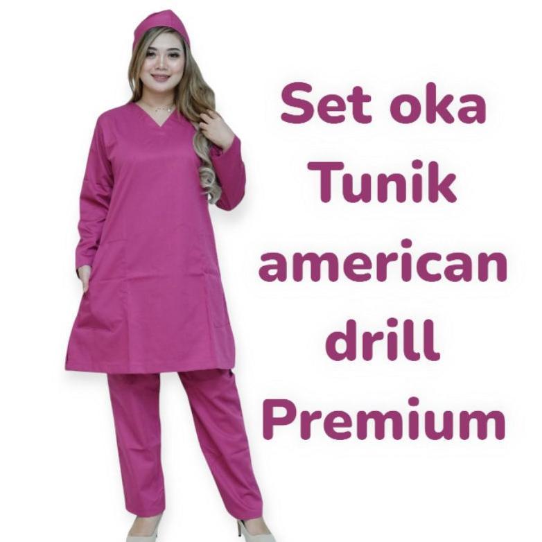 Bagus Baju Ok Tunik Lengan Panjang Putih Baju Perawat Scrub Medis Dokter Jaga Oka