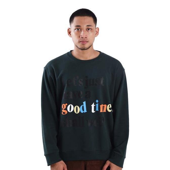 LEAF Bold Type Green Crewneck