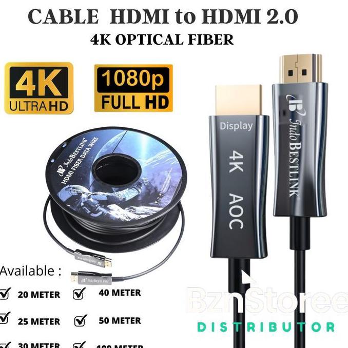Murah Kabel Hdmi To Hdmi Optical 4K 25Meter / Kabel Hdmi Optic 25M 4K