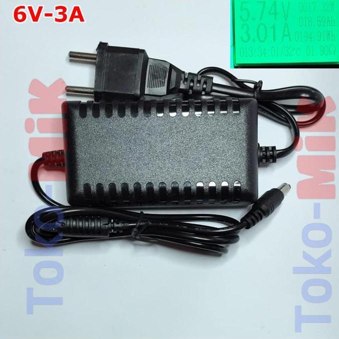 adaptor dc 6v 3a power supply 6vdc 6 vdc 6 v 3 ampere 3 a 3000ma