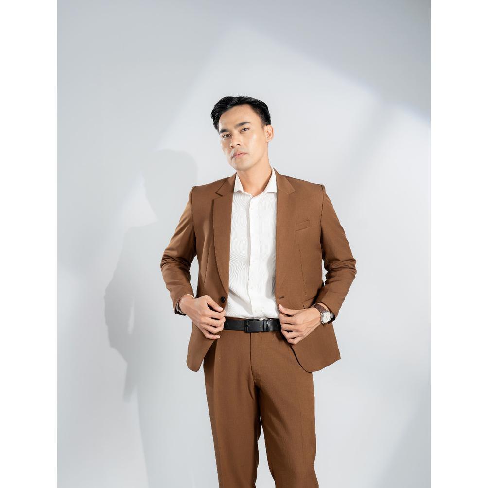 Goldy Outfit Setelan Jas Celana & Rompi Coklat - Vente Series
