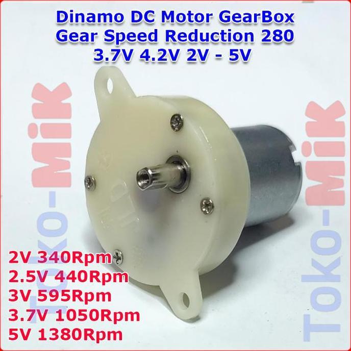 Dinamo Dc Motor Gear Box Gearbox Speed Reduction 280 Rs-280 3.7V 4.2V 3V Dc 2V-5V