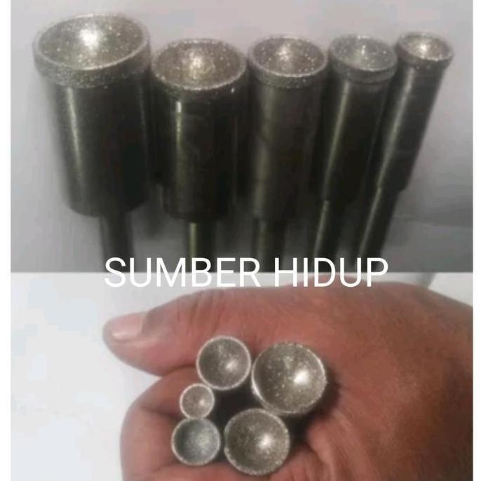 Matabor Batu Cekung 8mm Mata Bor Tasbih Gelang Batu Cembung Bulat Bola