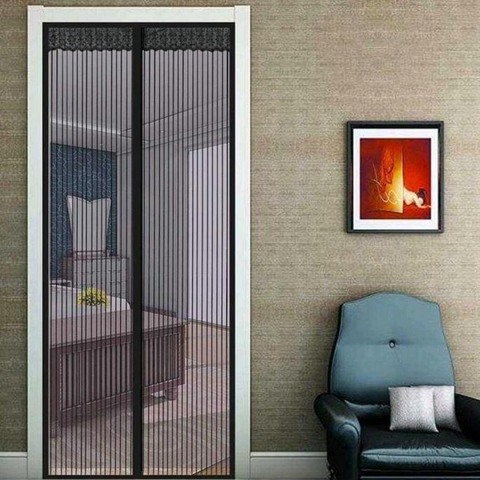 Tirai Pintu Anti Nyamuk Kelambu Magnetic Door - CNY-121 Hitam Jaring