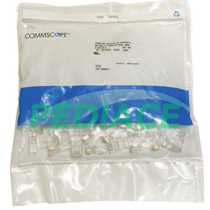 Murah Jack Rg 45 Cat5E Commscope Connector 6-554720-5 1 Pack (100 Pcs)