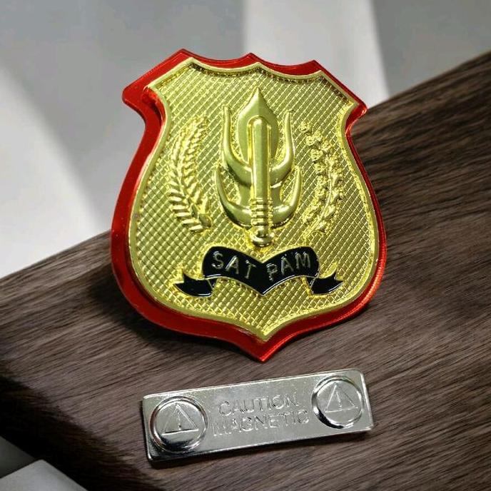 pin kewenangan satpam mika magnet lencana security