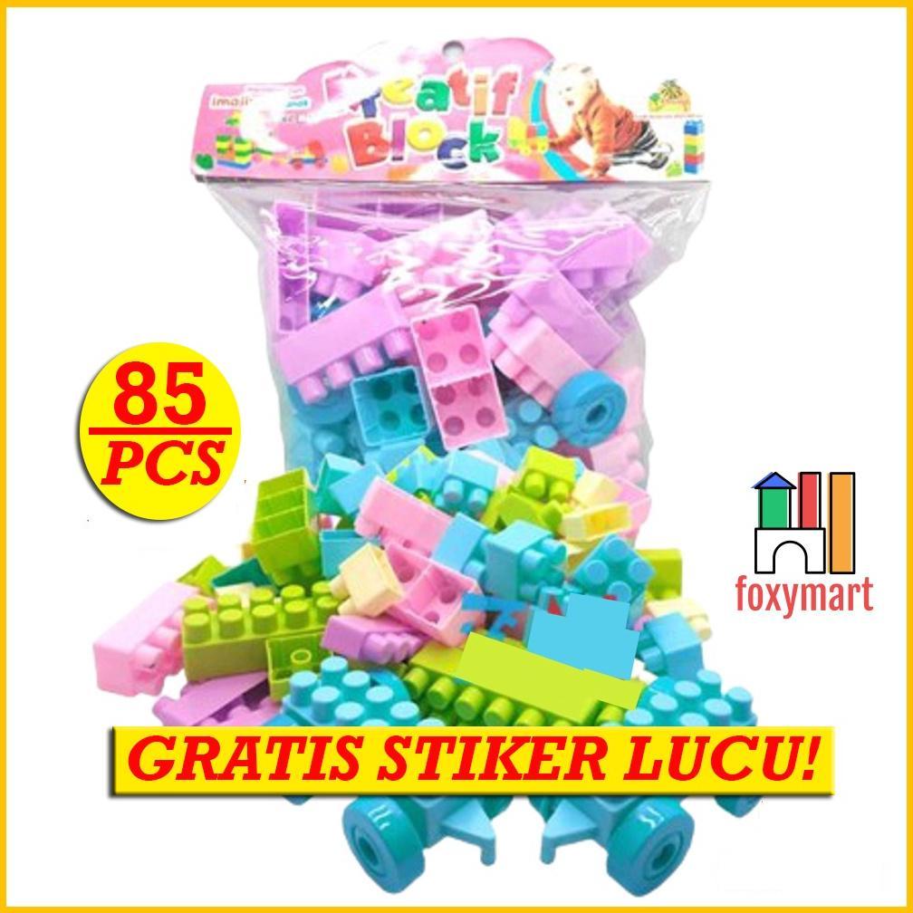 best seller mainan block balok besar 96 pcs mainan blok anak edukasi balok susun bongkar pasang robo