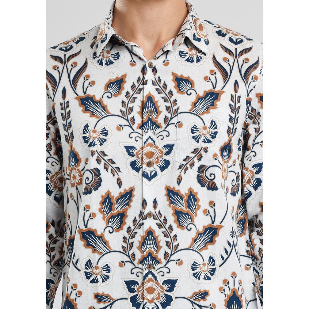 MANZONE - Kemeja Batik Lengan Panjang Manzone Kundala 03 - Beige