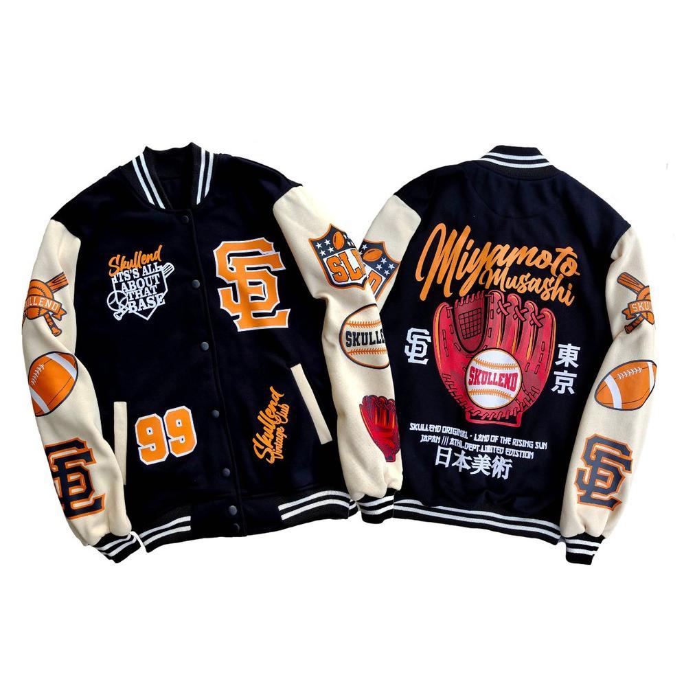 RECOMMENDED SKULLEND JAKET VARSITY BASEBALL UNISEX JACKET VINTAGE BASEBALL OVERSIZE JUMBO ORIGINAL S