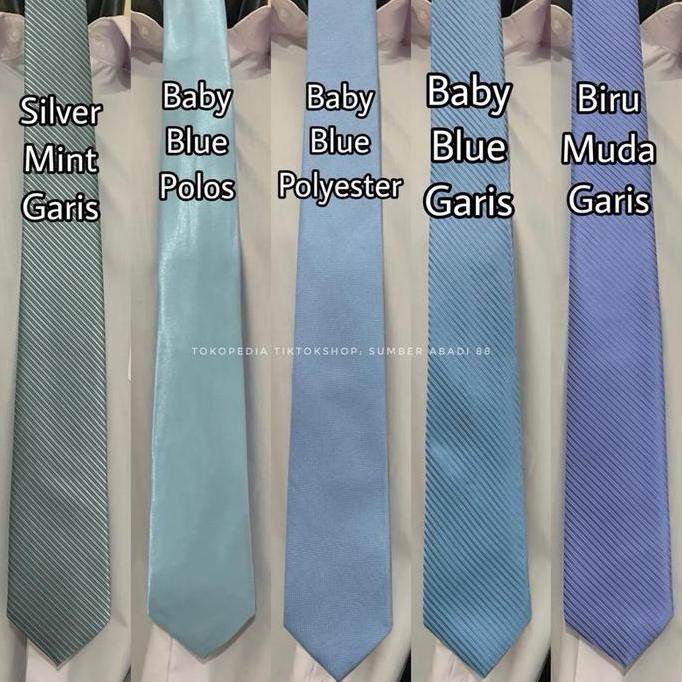 Dasi Pria Ikat Manual Warna Biru Muda Baby Terang Elektrik Royal Blue Toska Dongker Navy Tua Dusty M